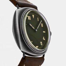 Pre Owned Pre-Owned Panerai Radiomir Brunito eSteel Manual PAM 1349 Green Manual Winding Stainless Steel Men's Wristwatch 45 MM
