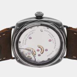 Pre Owned Pre-Owned Panerai Radiomir Brunito eSteel Manual PAM 1349 Green Manual Winding Stainless Steel Men's Wristwatch 45 MM