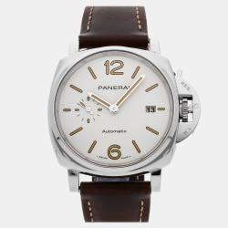 مملوكة مسبقًا Pre-Owned Panerai Luminor Due PAM 1046 White Automatic Stainless Steel Men's Wristwatch 42 MM