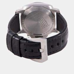 Pre Owned ساعة يد رجالية بانيراي لومينور مارينا PAM01971 أوتوماتيكية ستانلس ستيل سوداء 44 مم