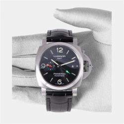 Pre Owned ساعة يد رجالية بانيراي لومينور مارينا PAM01971 أوتوماتيكية ستانلس ستيل سوداء 44 مم