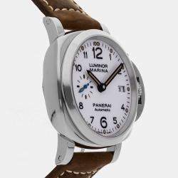 Pre Owned Panerai Luminor Marina PAM01523 White Stainless Steel Automatic Men's Wristwatch 42mm