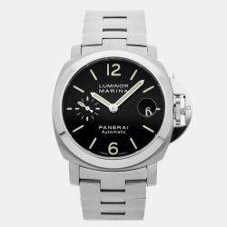 مملوكة مسبقًا Panerai Luminor Marina PAM00298 Black Stainless Steel Automatic Men's Watches 40mm