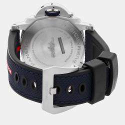 Pre Owned Panerai Submersible QuarantaQuattro Luna Rossa PAM01391 Blue Stainless Steel Automatic Men's Wristwatch 44mm