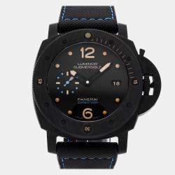 Pre Owned Panerai Luminor GMT PAM01441 Black Ceramic Automatic Men's Watches 44mm