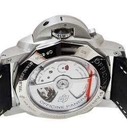 مملوكة مسبقًا Panerai Black Stainless Steel Luminor 1950 GMT PAM00320 Men's Wristwatch 44 mm