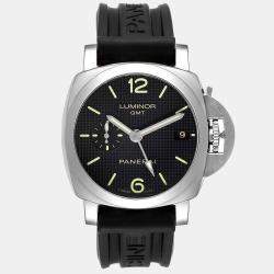 Panerai Black Stainless Steel Luminor 1950 3 Days GMT PAM00320