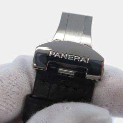 Pre Owned Panerai Black Stainless Steel Luminor Marina PAM00104 Men's Wristwatch 44 MM