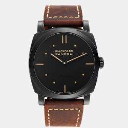 Panerai Black Ceramic Radiomir PAM00577 Manual Winding Men's Wristwatch 47 mm