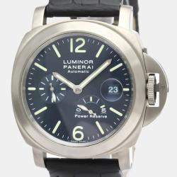 مملوكة مسبقًا Panerai Blue Titanium Luminor PAM00093 Automatic Men's Wristwatch 44 mm