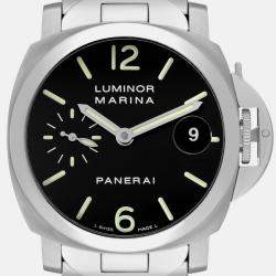 Panerai Black Stainless Steel Luminor Marina Automatic Men's Wristwatch 40 mm