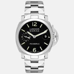 Panerai Black Stainless Steel Luminor Marina Automatic Men's Wristwatch 40 mm