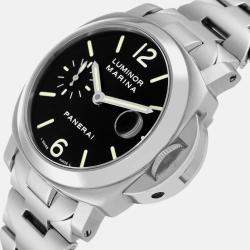 Panerai Black Stainless Steel Luminor Marina Automatic Men's Wristwatch 40 mm