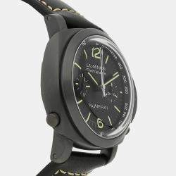 Pre Owned Panerai Black Stainless Steel Luminor PAM00357 Automatic Men's Wristwatch 44 mm