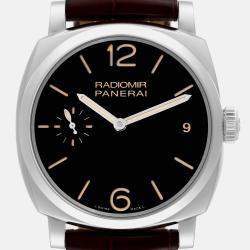 Panerai Black Stainless Steel Radiomir PAM00514 Manual Winding Men's Wristwatch 47 mm