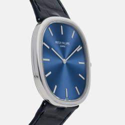 Patek Philippe Blue Platinum Golden Ellipse 5738P-001 Automatic Men's Wristwatch 34 mm