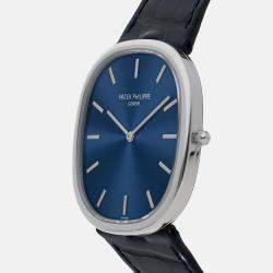 Patek Philippe Blue Platinum Golden Ellipse 5738P-001 Automatic Men's Wristwatch 34 mm