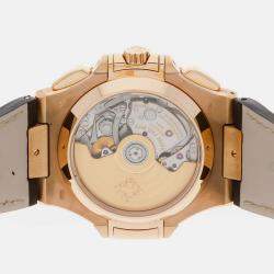 Patek Philippe Brown 18k Rose Gold Nautilus 5980R-001 Automatic Men's Wristwatch 40 mm