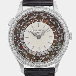 Patek Philippe Opaline 18K White Gold World Time Automatic Women's Wristwatch 36 mm