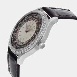 Patek Philippe Opaline 18K White Gold World Time Automatic Women's Wristwatch 36 mm