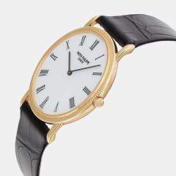 Patek Philippe Calatrava 18K Gold White Porcelain Dial Manual Wind Watch 32 mm