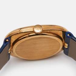 Patek Philippe Blue 18K Yellow Gold Alligator Leather Ellipse 3848 Men's Wristwatch 27 mm