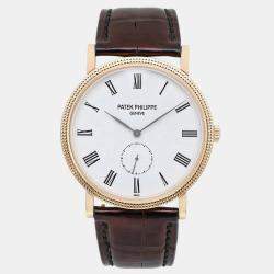 Patek Philippe White 18k Yellow Gold Calatrava 5119J-001 Manual Winding Men's Wristwatch 36 mm