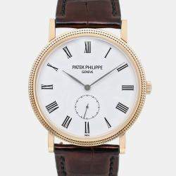 Patek Philippe White 18k Yellow Gold Calatrava 5119J-001 Manual Winding Men's Wristwatch 36 mm
