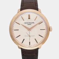 Patek Philippe Cream 18k Rose Gold Calatrava 5123R-001 Manual Winding Men's Wristwatch 38 mm