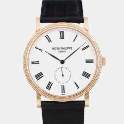 Patek Philippe White 18k Rose Gold Calatrava 5119R-001 Manual Winding Men's Wristwatch 36 mm