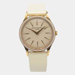 Patek Philippe  Calatrava 4897R-010 Cream Dial Rose Gold Manual Winding Men's Wristwatch 33 mm