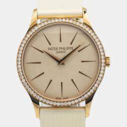 Patek Philippe  Calatrava 4897R-010 Cream Dial Rose Gold Manual Winding Men's Wristwatch 33 mm