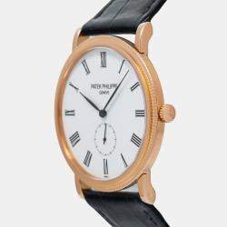 Patek Philippe White Rose Gold Calatrava 5119R Automatic Men's Wristwatch 36mm