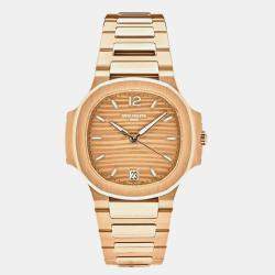 Patek Philippe Nautilus 7118/1R-010 Automatic Gold 18K Rose Gold Men's Wristwatch 35 mm