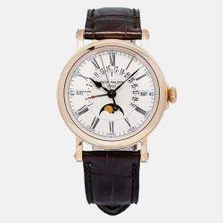 Patek Philippe Perpetual Calendar 5159R Automatic Silver 18k Rose Gold Men's Wristwatch 38 mm