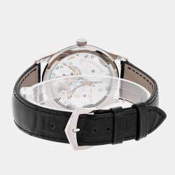 Pre Owned Patek Philippe Calatrava 6119G-001 Manual Winding  Black 18k White Gold Men's Wristwatch 39 mm