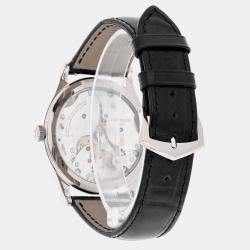 Pre Owned Patek Philippe Calatrava 6119G-001 Manual Winding  Black 18k White Gold Men's Wristwatch 39 mm