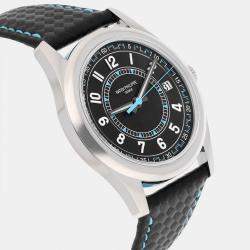 Pre Owned Patek Philippe Calatrava 6007G-011 Automatic Black 18k White Gold Men's Wristwatch 40 mm