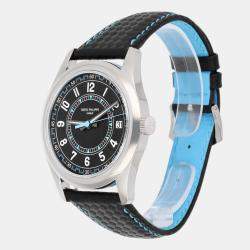 Pre Owned Patek Philippe Calatrava 6007G-011 Automatic Black 18k White Gold Men's Wristwatch 40 mm