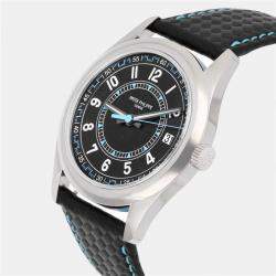 Pre Owned Patek Philippe Calatrava 6007G-011 Automatic Black 18k White Gold Men's Wristwatch 40 mm