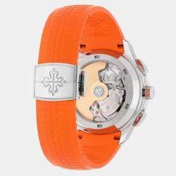 Pre Owned Patek Philippe Aquanaut 5968A Automatic Black Stainless Steel Men's Wristwatch 42 mm