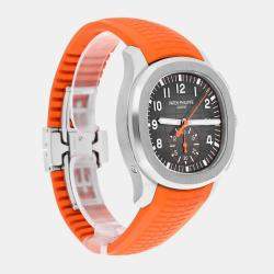 Pre Owned Patek Philippe Aquanaut 5968A Automatic Black Stainless Steel Men's Wristwatch 42 mm