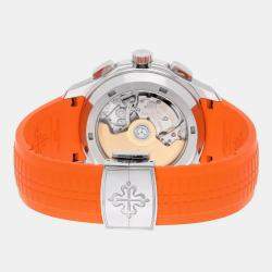 Pre Owned Patek Philippe Aquanaut 5968A Automatic Black Stainless Steel Men's Wristwatch 42 mm