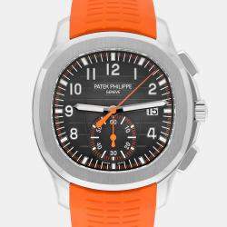 Pre Owned Patek Philippe Aquanaut 5968A Automatic Black Stainless Steel Men's Wristwatch 42 mm