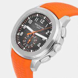 Pre Owned Patek Philippe Aquanaut 5968A Automatic Black Stainless Steel Men's Wristwatch 42 mm