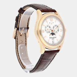 Pre Owned Patek Philippe Complications Annual Calendar 5146r-001Automatic White 18k Rose Gold Men's Wristwatch 39 mm