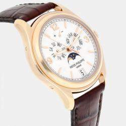 Pre Owned Patek Philippe Complications Annual Calendar 5146r-001Automatic White 18k Rose Gold Men's Wristwatch 39 mm