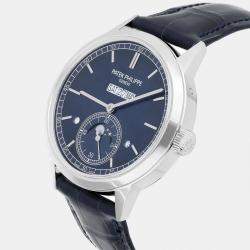 Pre Owned Patek Philippe Perpetual Calendar 5236P Automatic Blue Platinum Men's Wristwatch 41 mm