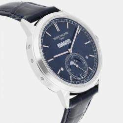 Pre Owned Patek Philippe Perpetual Calendar 5236P Automatic Blue Platinum Men's Wristwatch 41 mm
