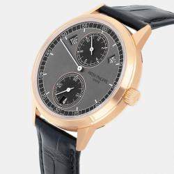 Pre Owned Patek Philippe Calatrava 5235/50R-001 Automatic Grey 18k Rose Gold Men's Wristwatch 40.5 mm